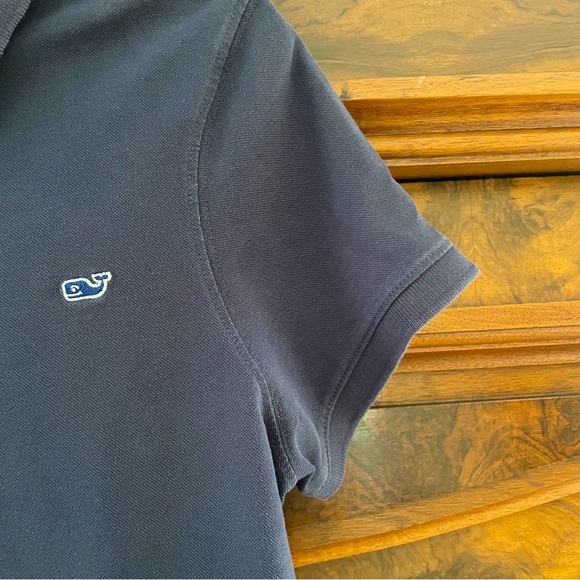 Vineyard Vines by Shep & Ian Susie Fit Cotton Navy Polo Embroidered Whale Logo - Picture 5 of 12